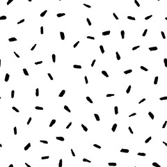 Seamless hand drawn Doodle strips brush black and white pattern