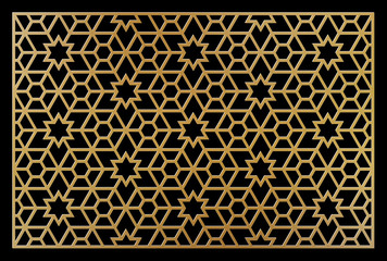 Decorative template for laser cutting. Oriental geometric ornament.