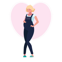 beautiful pregnancy woman in heart character