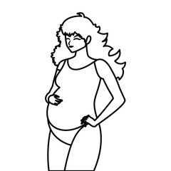 beautiful pregnancy woman character