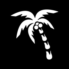 White palm tree black background