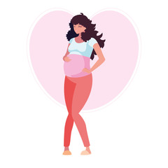 beautiful pregnancy woman in heart character