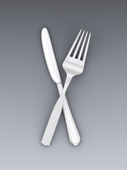 3d knife and fork