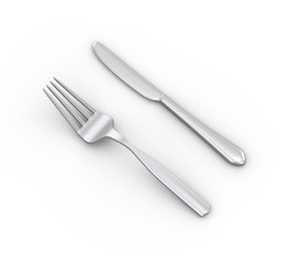 3d fork and knife