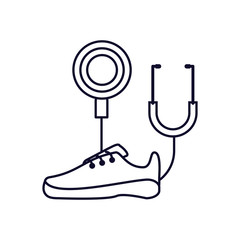 Naklejka premium stethoscope medical with sport shoe