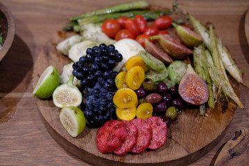 Fruit and vegetable platter, photographed at Babylonstoren Wine Estate, Franschhoek, South Africa