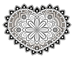 Heart with floral Mandala. Vintage decorative elements. Oriental pattern, vector illustration. Islam, Arabic, Indian, turkish, pakistan, chinese, ottoman motifs