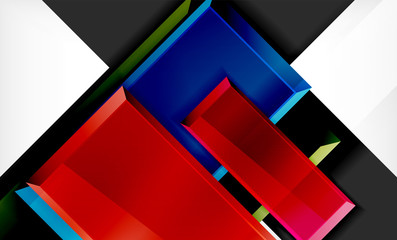 Bright colorful square shape blocks geometrical background