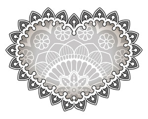 Heart with floral Mandala. Vintage decorative elements. Oriental pattern, vector illustration. Islam, Arabic, Indian, turkish, pakistan, chinese, ottoman motifs