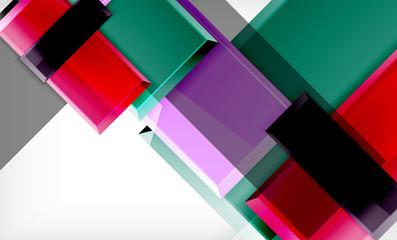 Bright colorful square shape blocks geometrical background