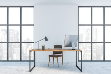 White wall manager office interior