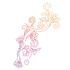 Mehndi flower pattern for Henna drawing and tattoo. Decoration in ethnic oriental, Indian style