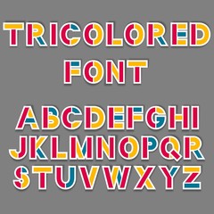 Simple tricolored sticker font