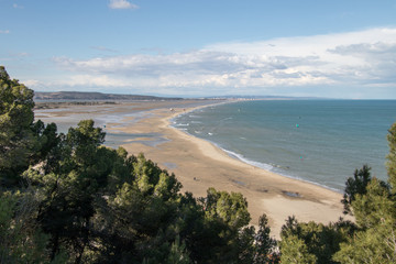 Panorama de Leucate La Franqui depuis la falaise