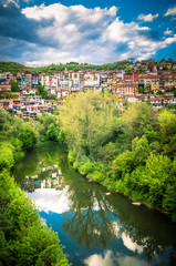 Fototapeta na wymiar Veliko Tarnovo town, Bulgaria. The old city is located in north central of Bulgaria