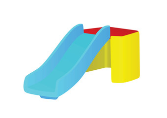 Kids blue slider for playground. vector illustration