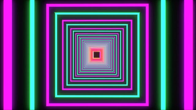 Endless Square Tunnel With Simple Lines (Looped Animation)