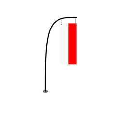 polish flag vector on pole