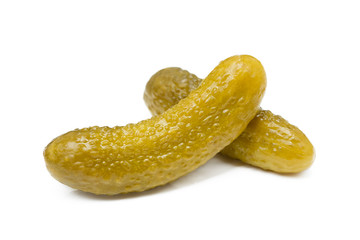  Pickled sour cucumber isolated on white background