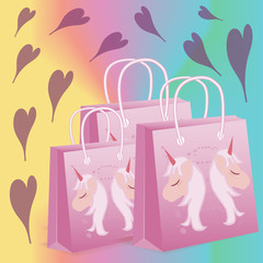 Vector illustration with lovely bags.