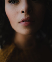 up close of woman's lips