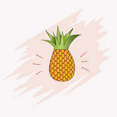 Vector illustration with cute pineapple.