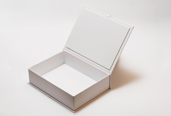 opened white box on white background