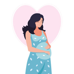 beautiful pregnancy woman in heart character