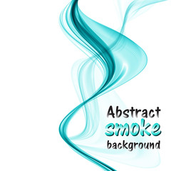 Abstract bright blue waves on white background