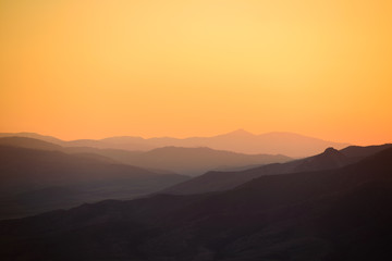 Fototapeta na wymiar Fabulous sunset with mountains, Armenia