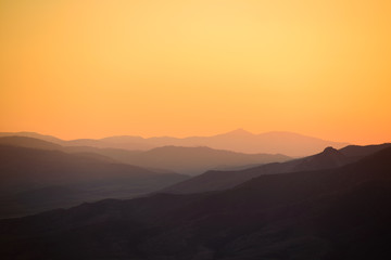 Fabulous sunset with mountains, Armenia