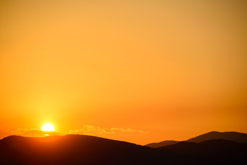 Fabulous sunset with mountains, Armenia