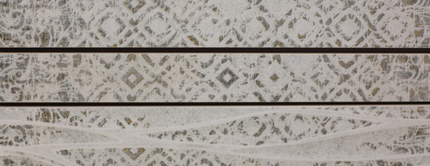 marble kitchen wall tile with abstract mosaic geometric pattern, vintage paper texture