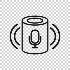 Voice assistant icon in transparent style. Smart home assist vector illustration on isolated background. Command center business concept.