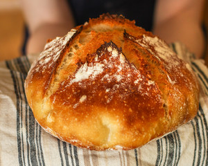 white bread round form, fresh pastries. food background. top