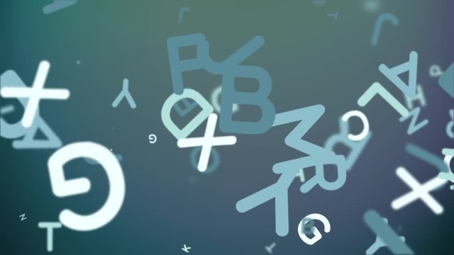 Random Alphabets Particles Background Loop