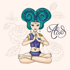 Zodiac Girl Vector Sign.