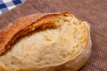 loaf of crusty bread close-up