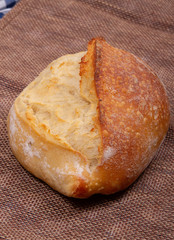 edge view of a loaf of bread