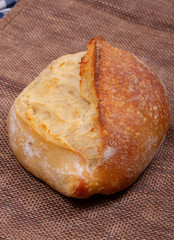 edge view of a loaf of bread