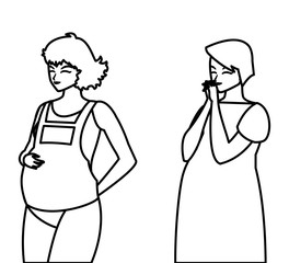 couple of beautiful pregnancy women characters