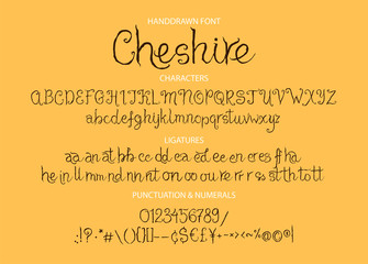 Alphabet calligraphy signs