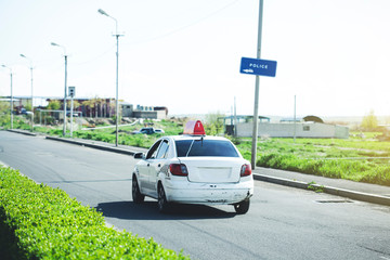 taxi car in street
