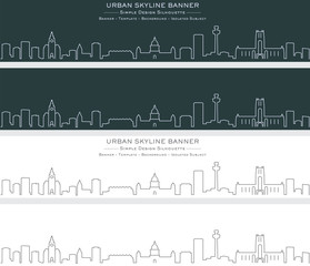 Obraz premium Liverpool Single Line Skyline Banner