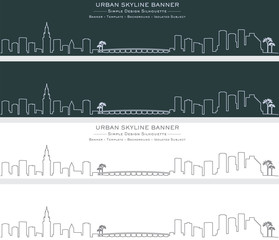 Miami Single Line Skyline Banner