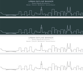 Ottawa Single Line Skyline Banner