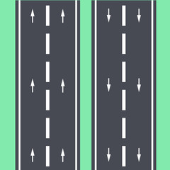 Two oncoming roads