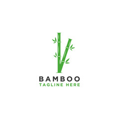Fototapeta na wymiar The logo, label, or symbol of the vector, hand-drawn green bamboo plants. The concepts for spa and beauty salons, Asian massage, cosmetic packages, furniture materials. - Vector