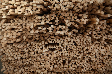 pile of wooden slats