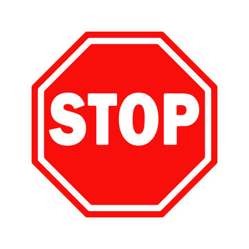 Vector Stop Sign Icon. flat style. red stop sign for your web site design, logo, app, UI. stop traffic symbol. traffic regulatory warning stop symbol.